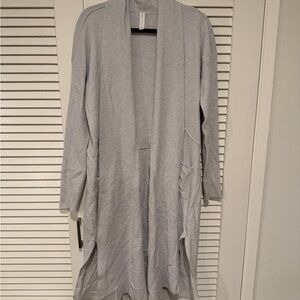 Gray Open Front Cardigan
